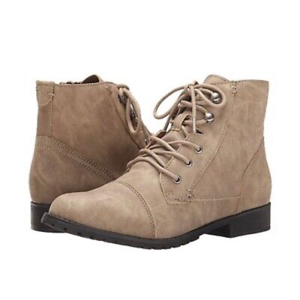 Steve Madden Madden Girl Rangerrr Lace Up Tan Combat Boots — Womens Size 9